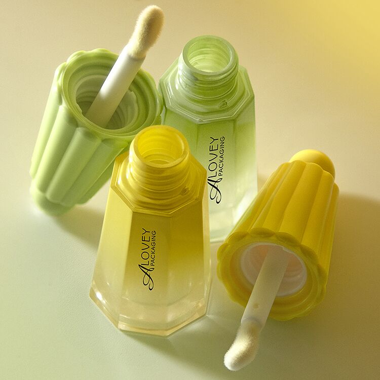 Wholesale lip gloss tube with big applicator with octagon umbrella shape 7ml