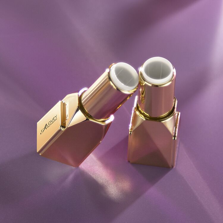 Unique lipstick tubes with luxury matte gold color
